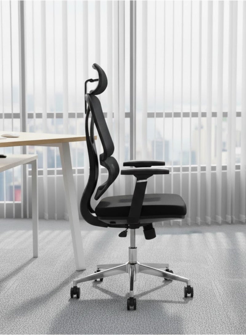 Furalux Ergonomic Mesh Office Chair with Lumbar Support, Weight-Sensing Base, Extra-Wide 2D Headrest & Comfortable Seat Cushion – Executive Office Chair - Image 2