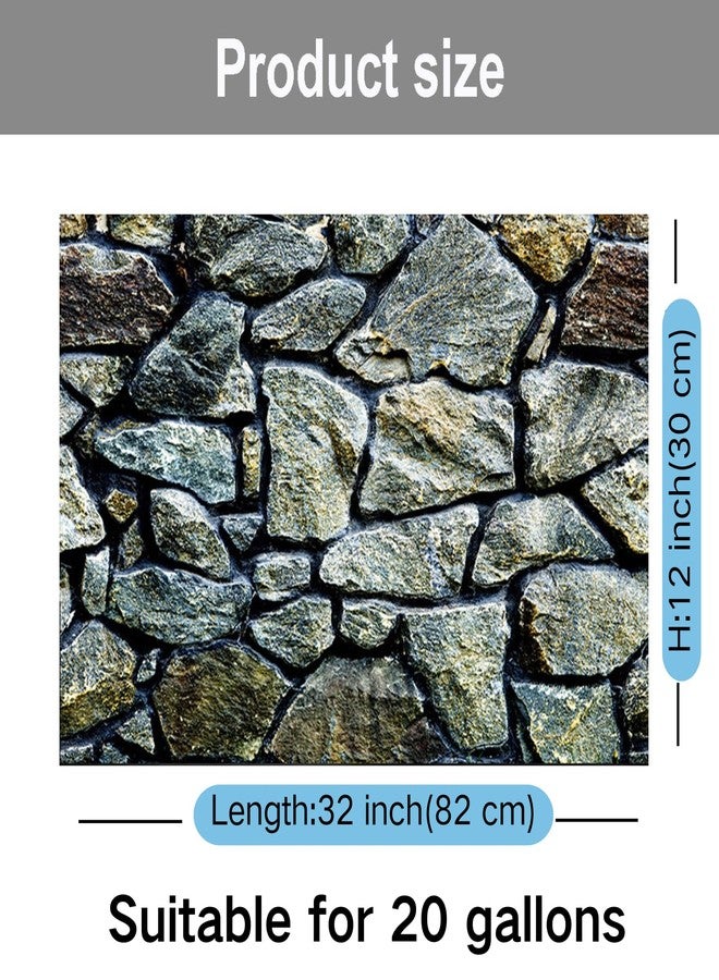 ELEBOX Fish Backgrounds Paper Double Sides 3D Stone & Trees Aquarium Background Picture 12" x 32" Fish Tank Background - Image 5