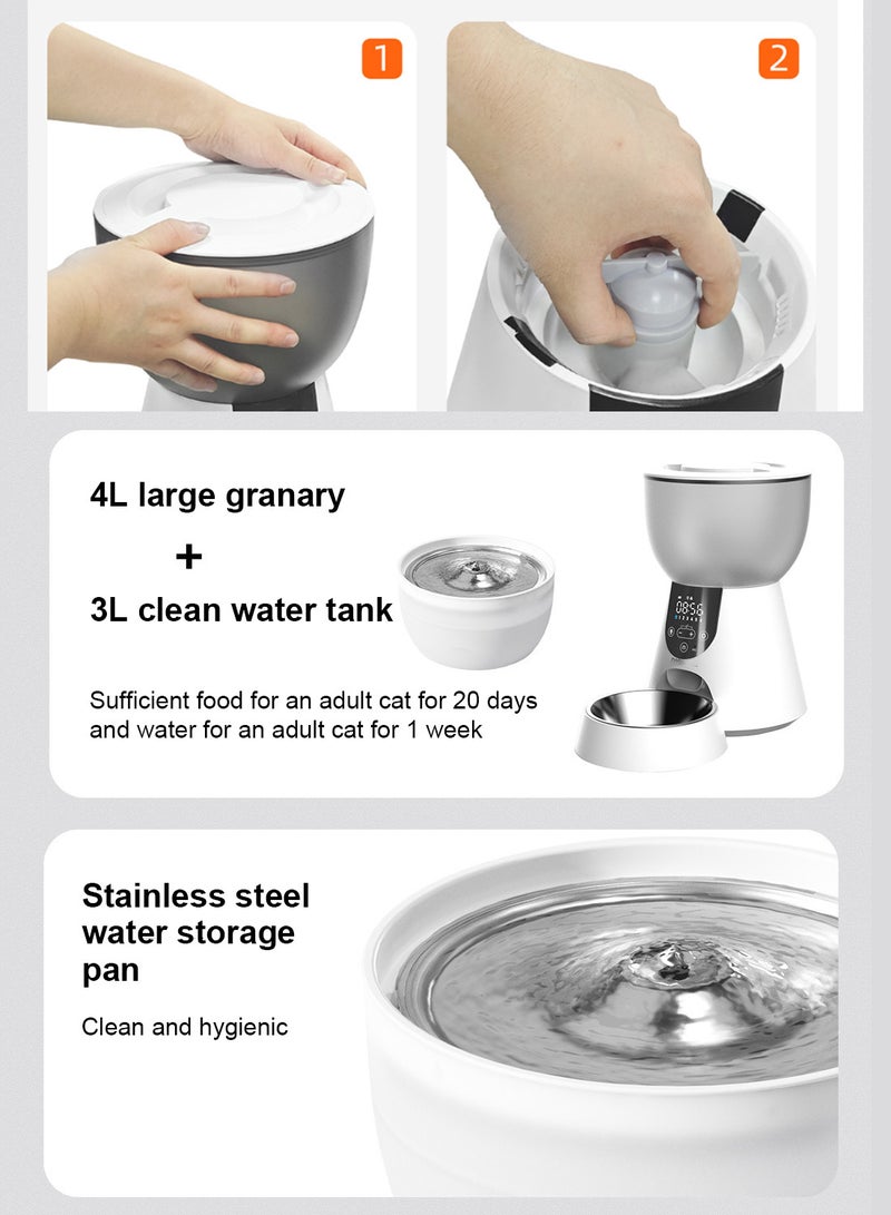 Kidle Automatic Food Feeder and Waterer Set Cat Feeder Pet Feeder and Water Dispenser for Dogs Cats Pets Animals - Image 4