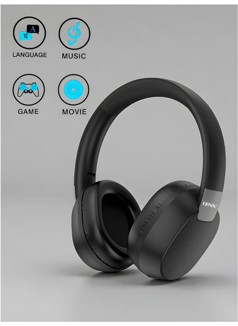 Denx Wireless Bluetooth Headphone – Explosive X-Bass, 15H Playback, 300mAh Battery, for Music, Gaming, Movies, Android & iOS Compatible, DX655  - Image 4
