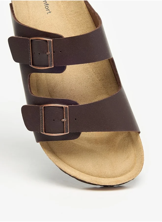 Le Confort Men Buckle Detail Slip-On Sandals