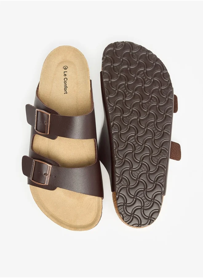Le Confort Men Buckle Detail Slip-On Sandals