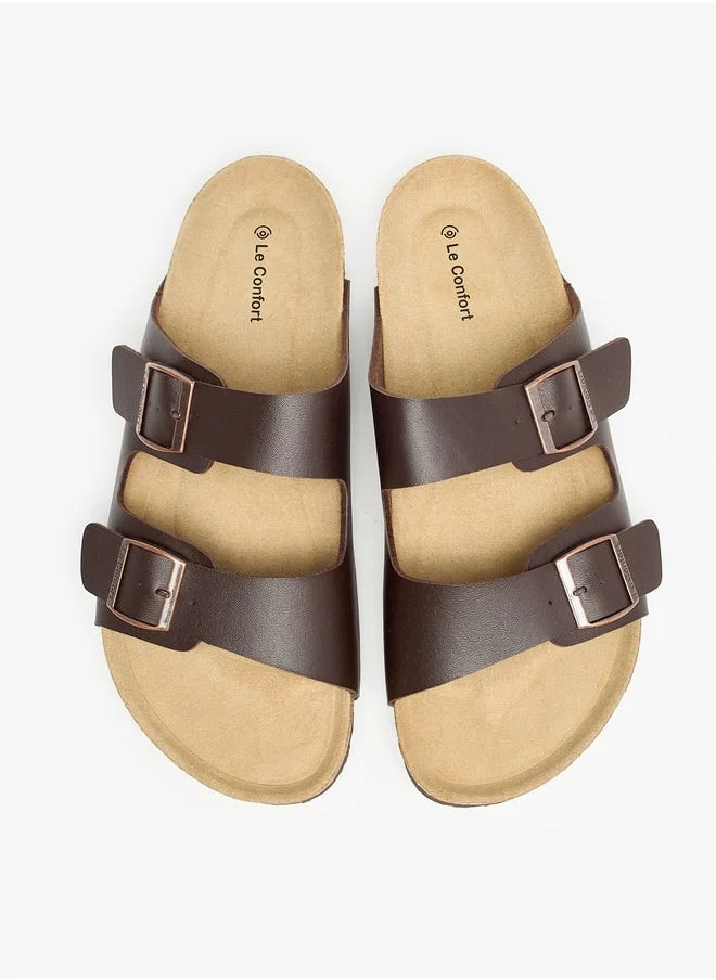 Le Confort Men Buckle Detail Slip-On Sandals