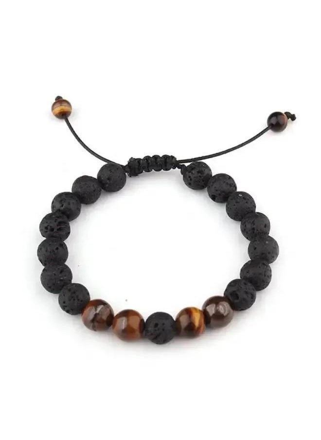 yongsheng Stone Beaded Charm Bracelet，Natural Stone Bracelets for Men - 8mm Tiger Eye， Lava Rock Bracelets for Men Teen Boys Gifts Birthday Anniversary   Gifts for Men Teens  - Image 1