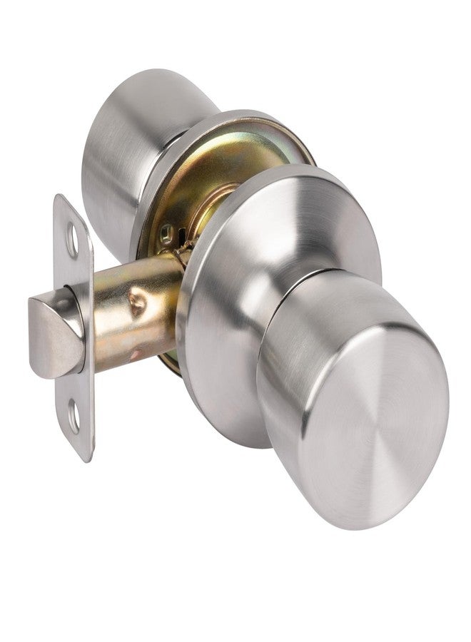 HOSOM Passage Door Knob, Satin Nickel Door Knobs Keyless Door knobs for Interior Doors, Hallway, Closet and More, No Locking, 1 Pack - Image 1