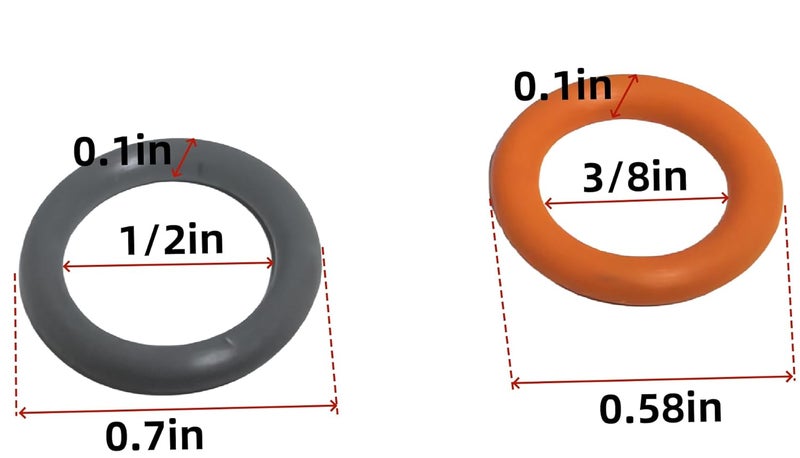 palart 1/4" & 3/8" Pressure Washer QD Colored O-Rings (1/4''&3/8''(25+25) 50 Pack （Red+Grey）,M22 Quick Connect Coupler - Image 3