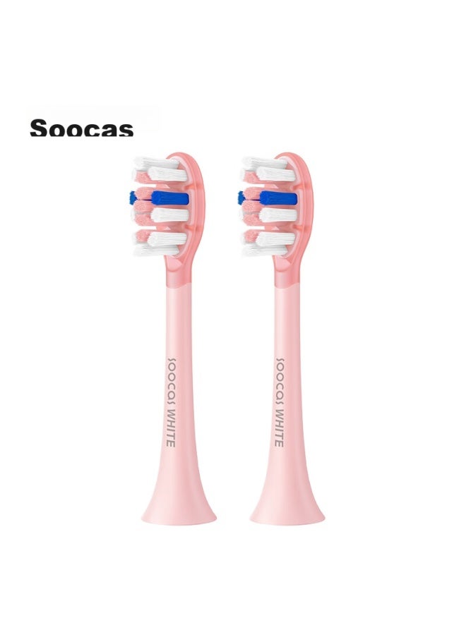 Soocas Electric Toothbrush Heads, Adult Universal Two-pack, Universal Whitening Gel Brush Heads, Pink 2-pack - Image 1