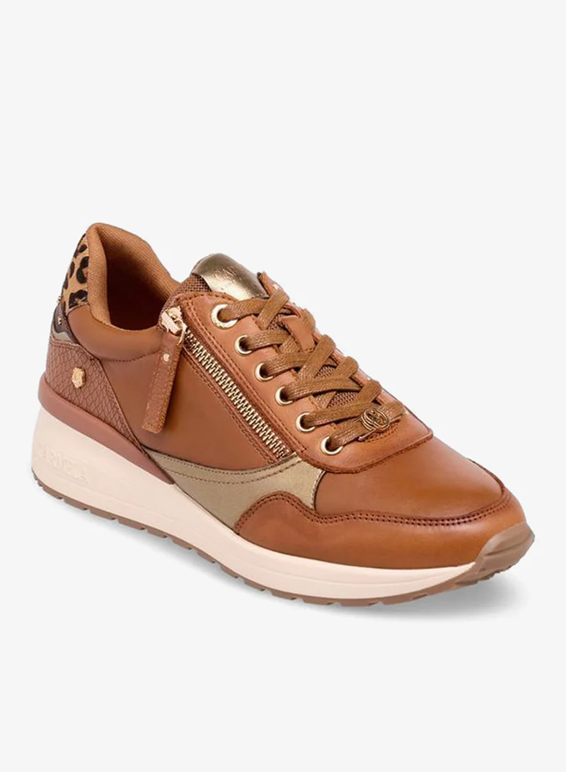 Carmela Women Panelled Leather Lace-Up Ankle Sneakers