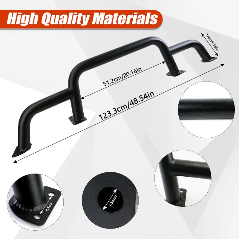 Ryansunoro Grille Winch Brush Guard for Jeep Wrangler JL, Gladiator, JT (2018-2024) - Triple Hoop Bumper Bar Winch/Front Bumper Brush Guard Bull Bar, Replaces Part #82216474AA - Image 3
