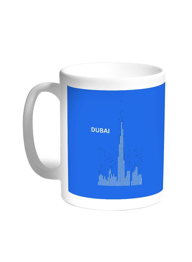 RKN Abstract Drawing Dubai Towers Printed Coffee Mug White 11 ounce - Image 1