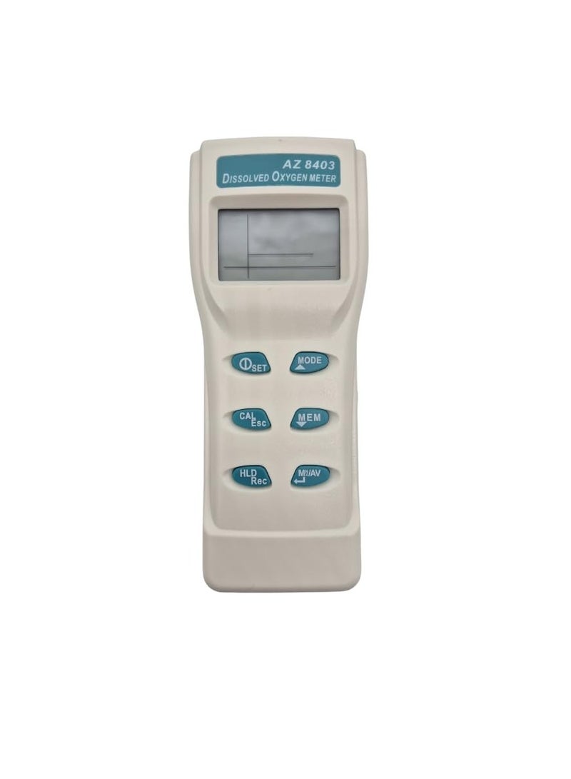 جهاز قياس الأكسجين المذاب الرقمي المحمول Az-8403 – جهاز اختبار جودة المياه باليد مع تعويض درجة الحرارة، شاشة مضاءة من الخلف، ومستشعر قابل للاستبدال. لتربية الأحياء المائية، المختبرات، الزراعة المائية. - Image 3