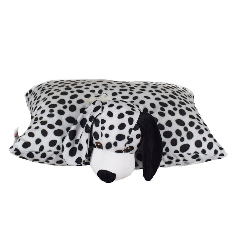 Ultra 18 Inch Dalmation Dog Folding Cushion Pillow Fully Stuffed Soft Plush Toy for Kids in Black & White Animal Toy Gift Birthday Anniversary Christmas Diwali Home Décor - Image 1