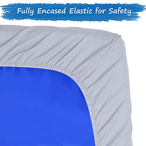Coldwind Nap Mat Sheet 24" x 48" x 4" Fitted Elastic Corners Preschool Day Care Rest Nap Mat Cover, Soft & Breathable Baby Sheets for Regalo My Cot Portable Toddler Bed and Joovy Travel Cot, Gray - Image 5