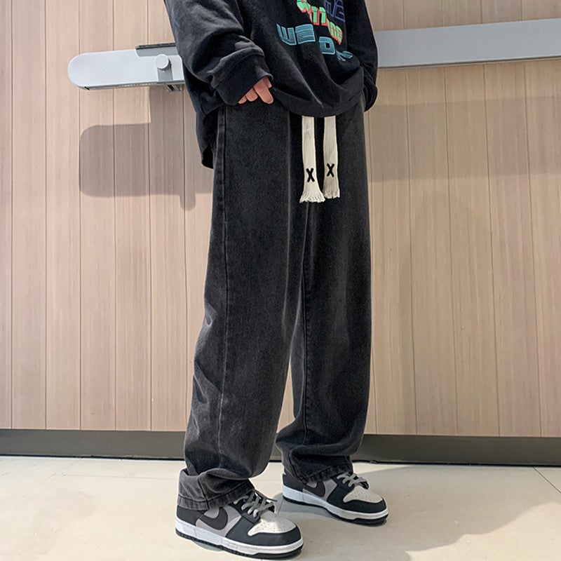 Jeans Men'S Loose Straight Pants For Men'S American Style High Street Casual All-Match Wide Leg Pants For Boys - Image 1