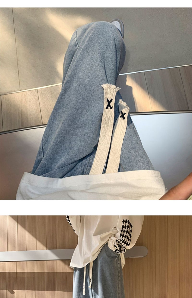 Jeans Men'S Loose Straight Pants For Men'S American Style High Street Casual All-Match Wide Leg Pants For Boys - Image 5