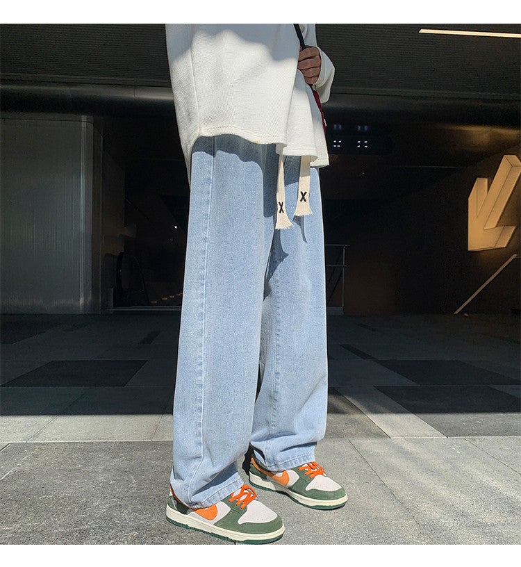 Jeans Men'S Loose Straight Pants For Men'S American Style High Street Casual All-Match Wide Leg Pants For Boys - Image 2