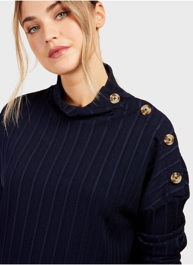 Little Mistress - Rib Detail Sweater - Image 1
