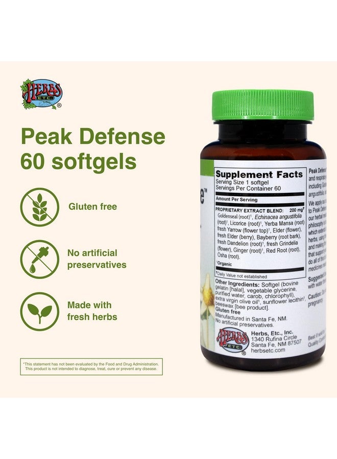 Herbs Etc. Peak Defense - Support a Healthy Respiratory System - Herbal Supplement to Support Immune Health - Vitality Support Supplement for Adults - Gluten-Free - 60 Softgels (60 Servings) - Image 2