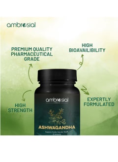ambrosial Ashwagandha Capsules 500Mg Per Capsule Non-Gmo And Gluten Free 60 Capsules Food Supplements  - Image 3