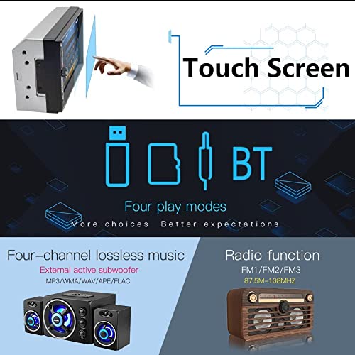 Leadfan 7inch Car Stereo Double Din Radio Touchscreen with Backup Camera Multimedia Car Audio Support Mirror Link,Bluetooth Caller ID,FM/MP3/MP4/USB/Subwoofer,Aux Input Car Audio Receivers - Image 4