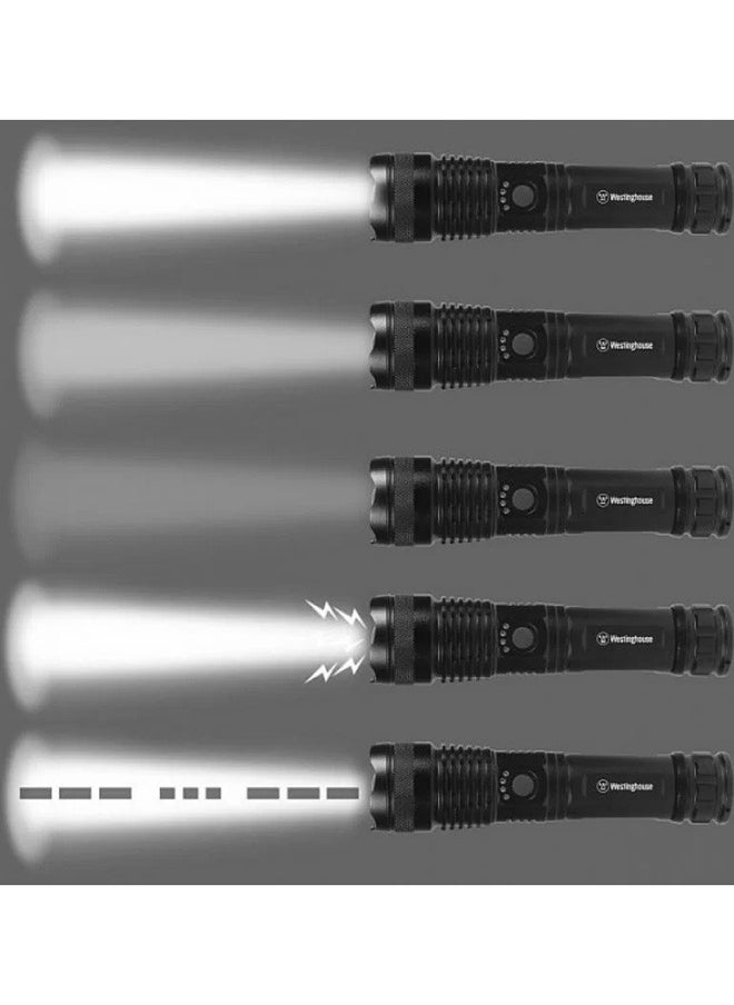 Westinghouse Lighting - Westinghouse WF393 Super Bright USB Rechargeable LED Flashlight, 1200 Lumens, 8 Hours Runtime, 5 Lighting Modes, Adjustable Focus - Image 1