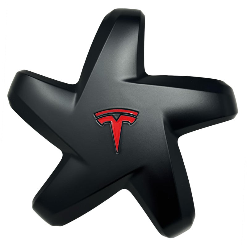 Custom Cut Graphics Wheel Logo Decal Overlay Stickers for Tesla Refresh Juniper Model Y 2026 to Current 19in Crossflow 20in Helix 20 5pc Set Gloss Red - Image 3