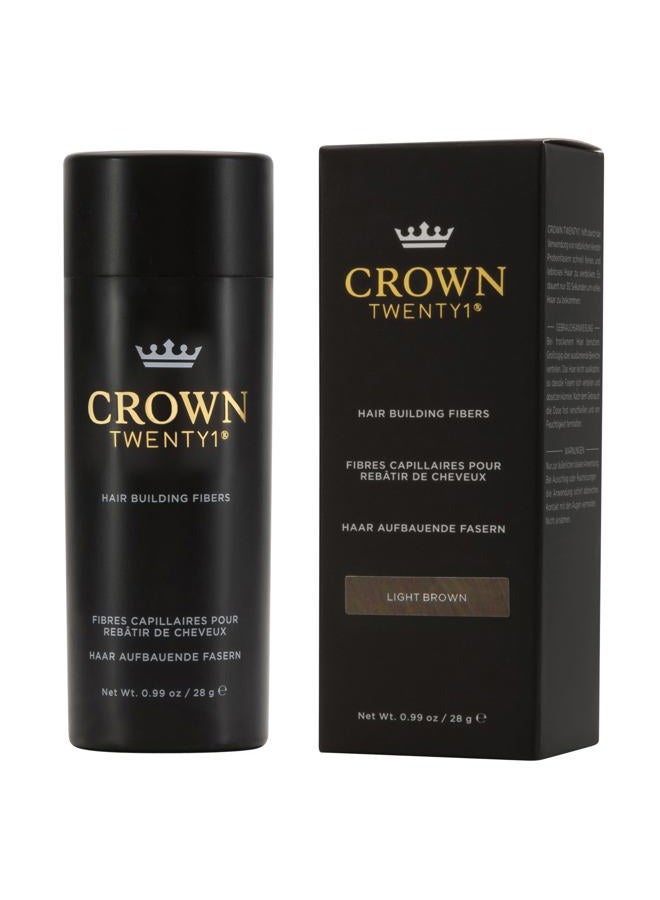CROWN TWENTY1 CROWN Hair Fibers - Best Keratin Hair Fiber Instantly Thickens Thin Hair for Men and Women - Natural Hair Loss Concealer 0.87oz - Light Brown - Image 2