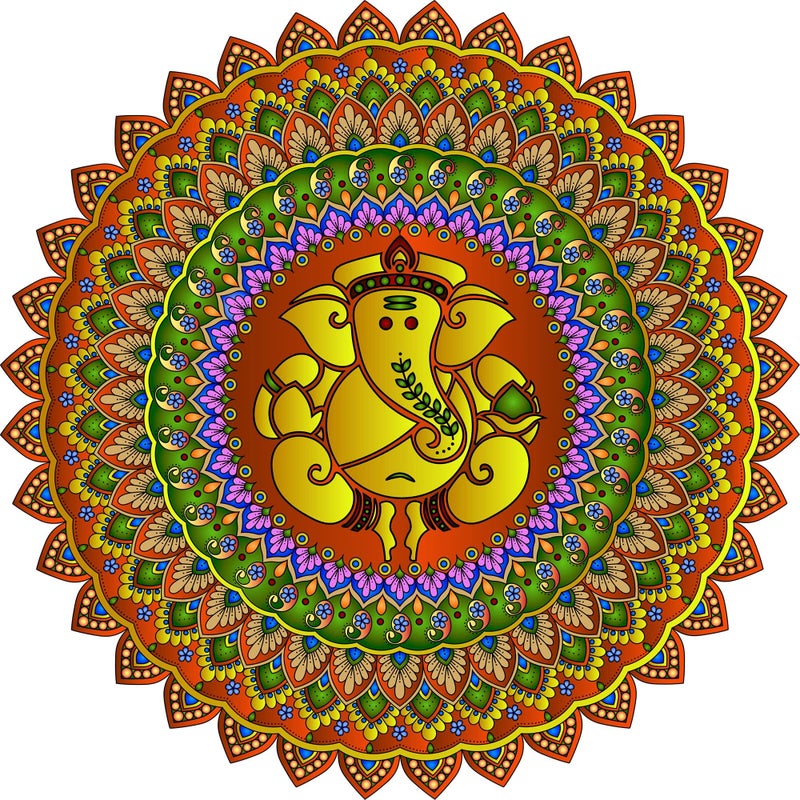 Ambiyaa PVC Vinyl Handmade Rangoli Self Adhesive Sticker (Ganesha) - Image 5