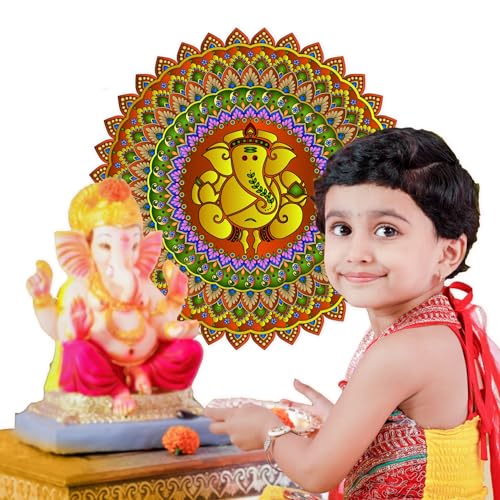 Ambiyaa PVC Vinyl Handmade Rangoli Self Adhesive Sticker (Ganesha) - Image 3