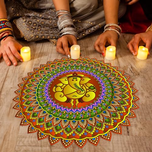 Ambiyaa PVC Vinyl Handmade Rangoli Self Adhesive Sticker (Ganesha) - Image 4