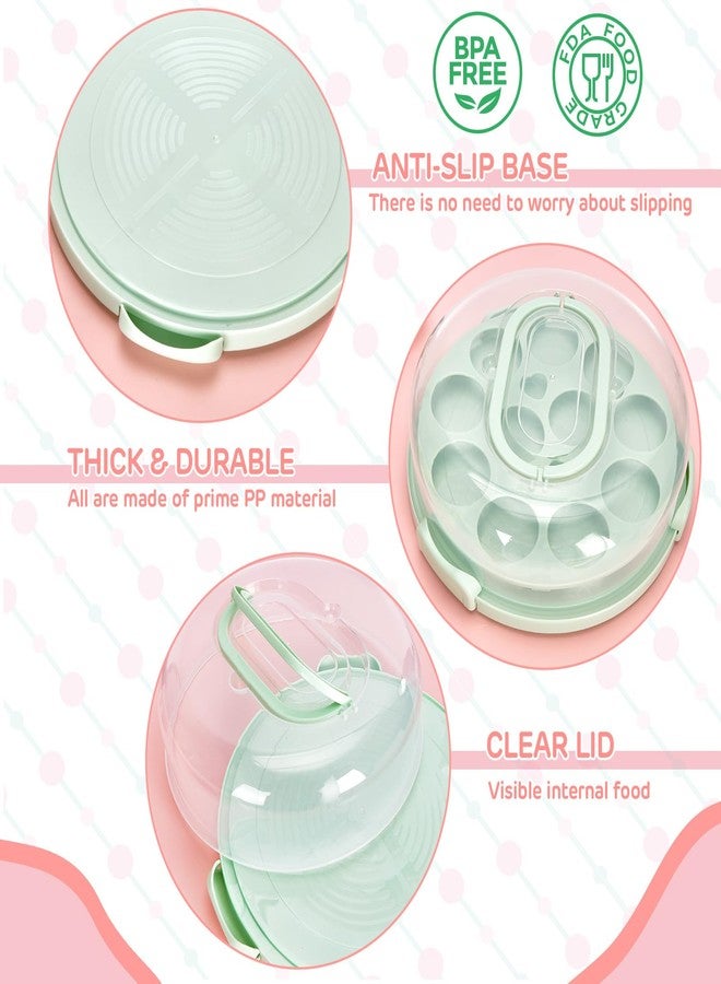 Ohuhu Cheesecake Container, Cake Pie Carrier BPA-Free up to 10'' Cake - Cupcake Containers with Lid and 2 Handles 4-in-1 Multipurpose Cake Keeper Holder Platter for Pie Devil Eggs Mothers Day Gifts - Image 4