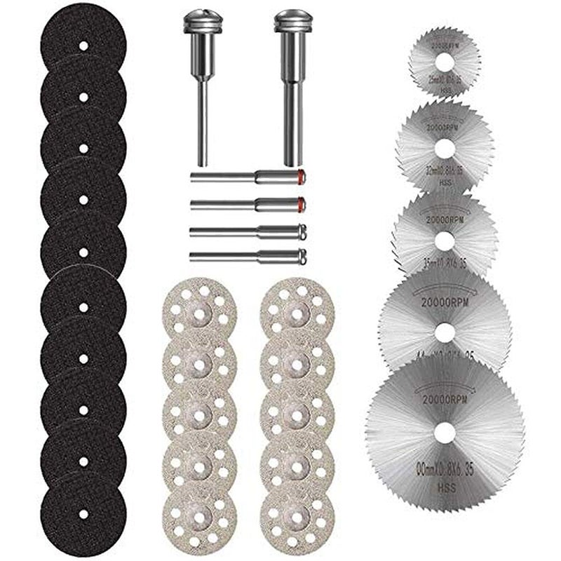 DIY Crafts CTDIYHI33153 Cutting Discs for Rotary Tool 18 Shank Mini Diamond Cutting Wheel and HSS Circular Saw Blades - Image 1