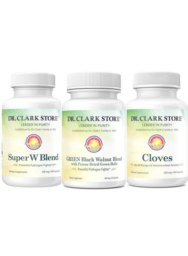 Dr Clark Store Dr. Clark Store Intestine Support & Cleanse Kit - with Freeze-Dried Green Black Walnut Hulls, Wormwood, and Cloves-Helps Maintain Optimum Intestinal Function - Image 1