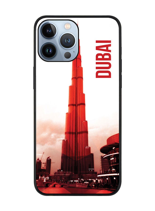 Stylizedd Rugged Black edge case for Apple iPhone 13 Pro Max Slim fit Soft Case Flexible Rubber Edges Anti Drop TPU Gel Thin Cover - Dubai - The Burj - Image 1