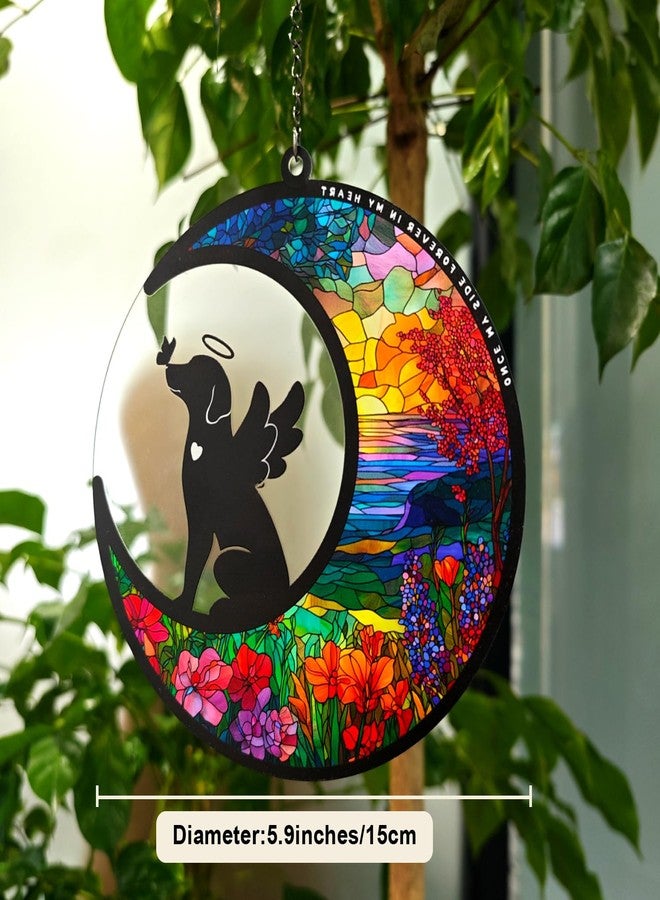 Itsoly Memorial Picture Fram&Dog Memorial Suncatcher Gift Set, Pet Picture Frame, Sympathy Gifts for Loss of Loved Pet, Bereavement Gifts for Loss of Dog, Remembrance Photo Frame or Memorial Gift, Fits 4x6In Photo(GXK02) - Image 2