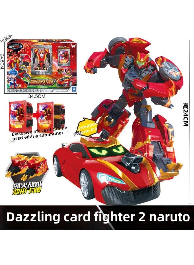 Dazzle Card Fighter Season 2 Dazzle Blue Lightning S Mecha Thunder King Deformation Robot Summoner Flame Dragon Ares-Color:8152 Dazzling Card 2-jinghuo Naruto - Image 1