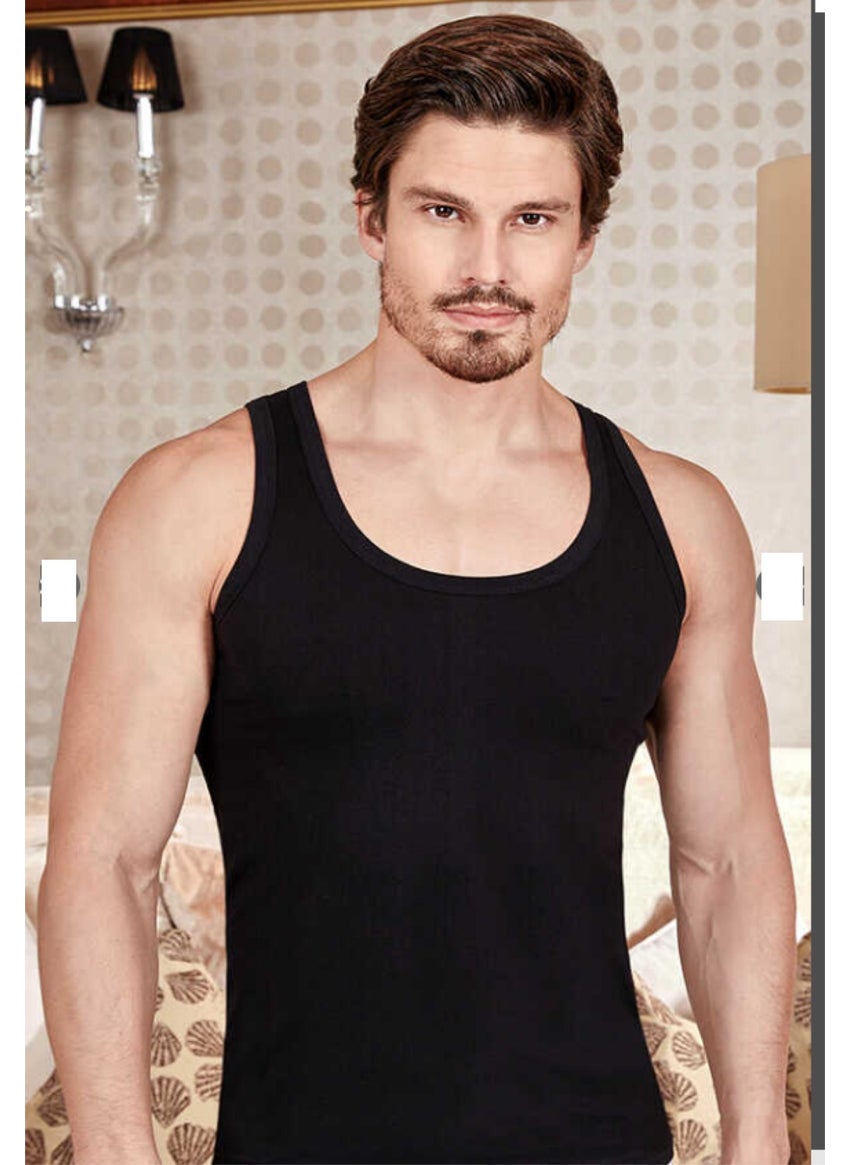 Berrak - 1022 Black Jersey Men's 6-Pack Special Stitched Undershirt 100% Cotton - Image 1