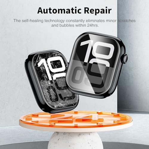LK 6 Pack for Apple Watch Series 11 Screen Protector 46mm Series 10 [Flexible TPU Not Glass] Self-Healing, Max Coverage, Bubble Free, HD Clear Screen Protector for iWatch S11/S10 46mm, Anti-Scratch - Image 3