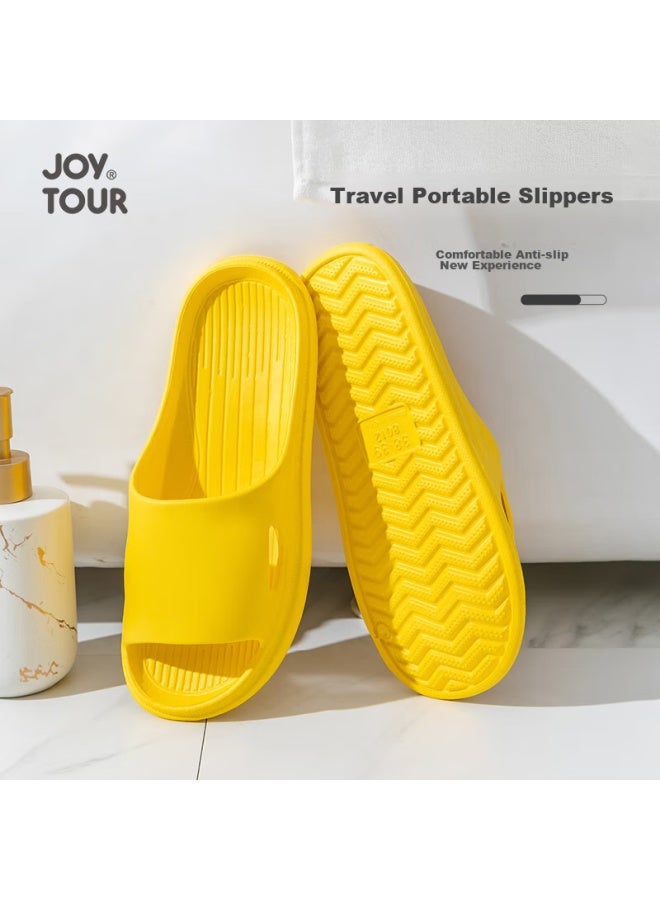 JOY TOUR Joytour Portable Travel Slippers, Non-disposable, For Hotel And Home Use, Non-slip, Suitable For Bathing And Casual Wear, Yellow, Size 38-39  - Image 2