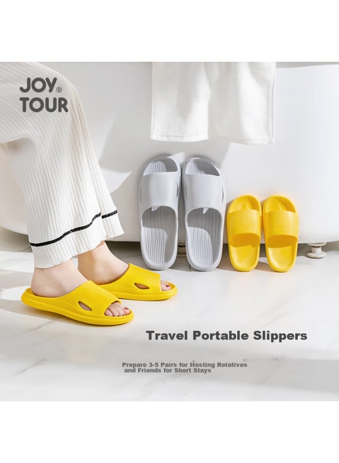 JOY TOUR Joytour Portable Travel Slippers, Non-disposable, For Hotel And Home Use, Non-slip, Suitable For Bathing And Casual Wear, Yellow, Size 38-39  - Image 4