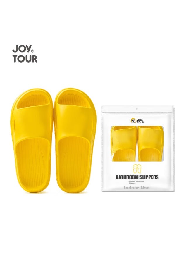 JOY TOUR Joytour Portable Travel Slippers, Non-disposable, For Hotel And Home Use, Non-slip, Suitable For Bathing And Casual Wear, Yellow, Size 38-39  - Image 1