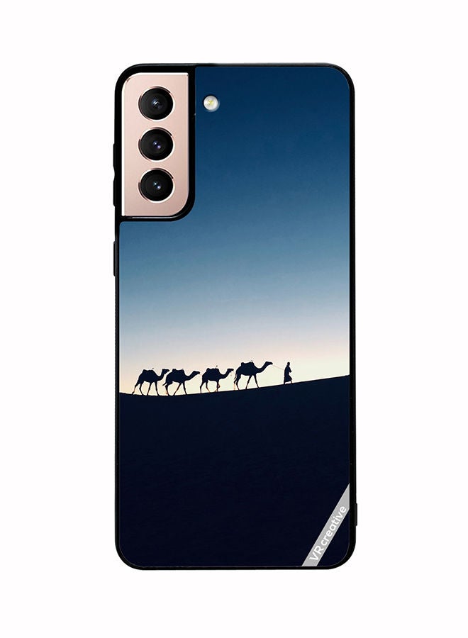 VR CREATIVE Protective Case Cover For Samsung Galaxy S21 5G Camel Walking Design Multicolour - Image 1