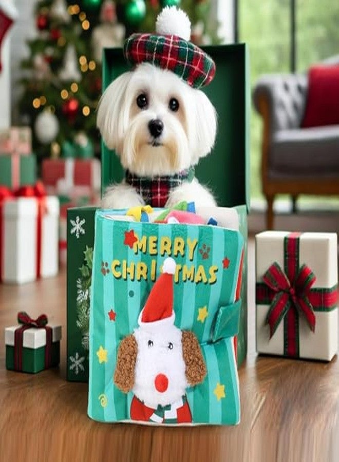 Layheld Dog Toy Snuffle Sound Book Series Lunch Space Christmas Goodnight Birthday Scout Themes 3D Puppy Decor Cover Puzzle Toy Dog Accessories for Mental Stimulation & Slow Feeding (Xmas) - Image 1