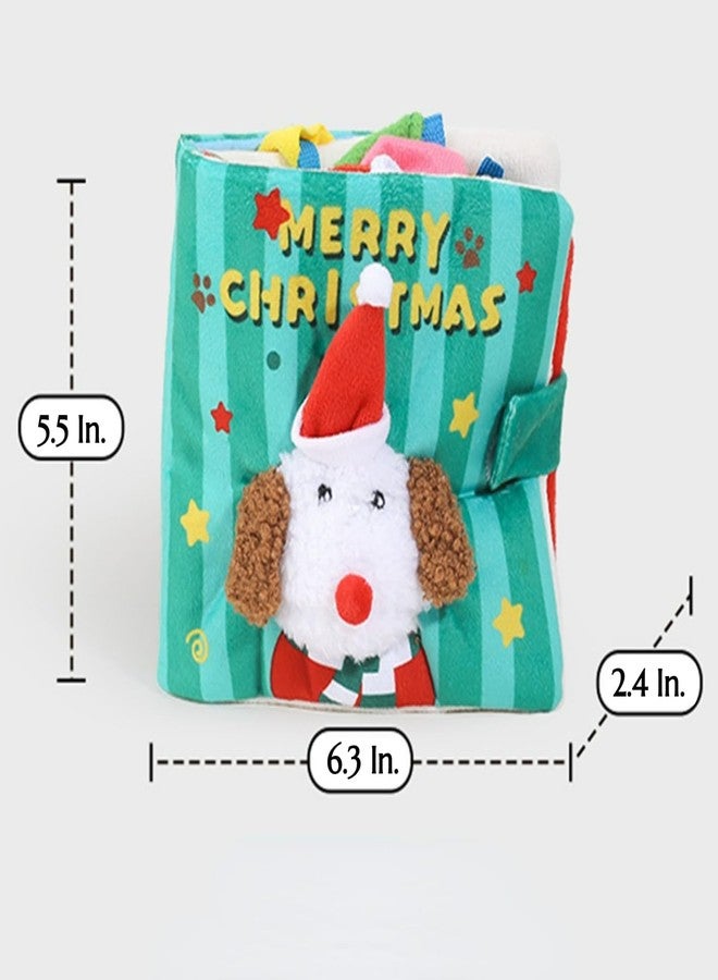 Layheld Dog Toy Snuffle Sound Book Series Lunch Space Christmas Goodnight Birthday Scout Themes 3D Puppy Decor Cover Puzzle Toy Dog Accessories for Mental Stimulation & Slow Feeding (Xmas) - Image 2