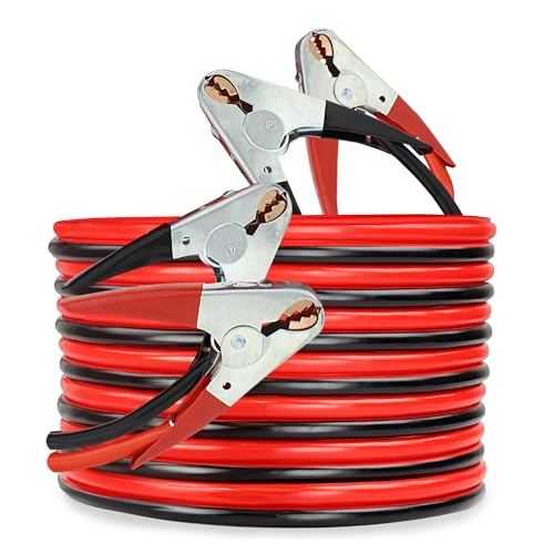 ABN Jumper Cables 25ft Long 2Gauge 600 AMP Commercial Automotive Vehicle Booster Cables Motorcycle Car ATV