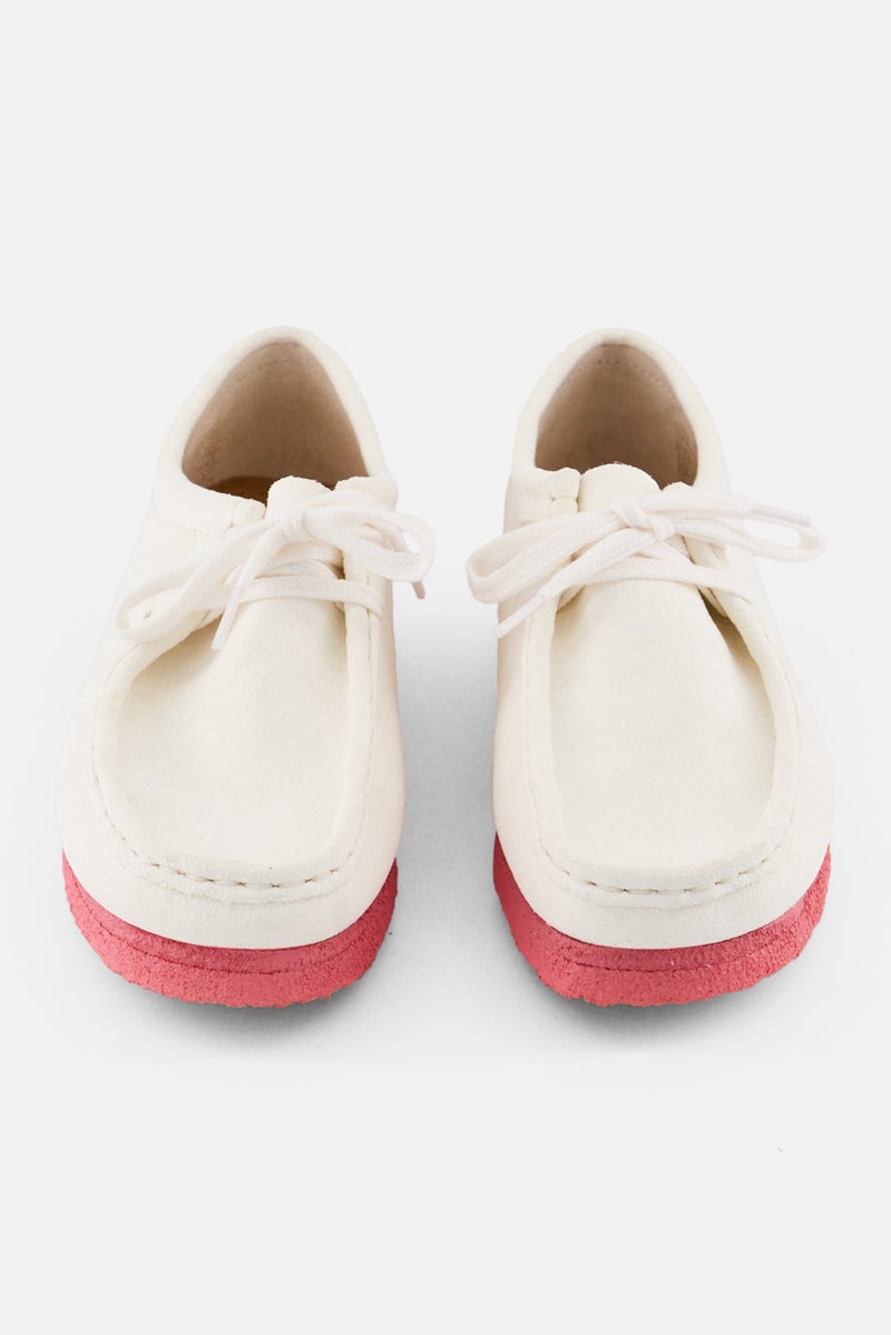 clarks أحذية كاجوال نسائية من نوع والابي برباط، بيضاء - Image 3