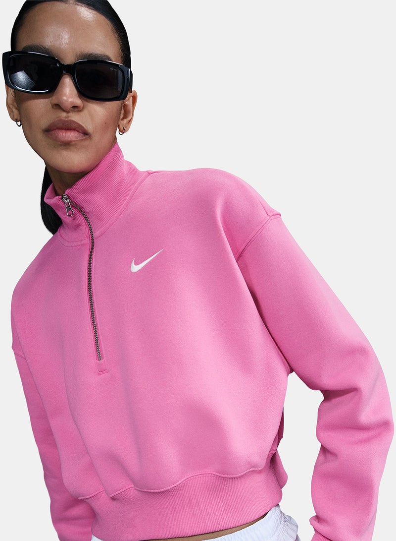 Nike Women’s Nike Sportswear Phoenix Fleece Quarter-Zip Cropped Sweatshirt - Image 2