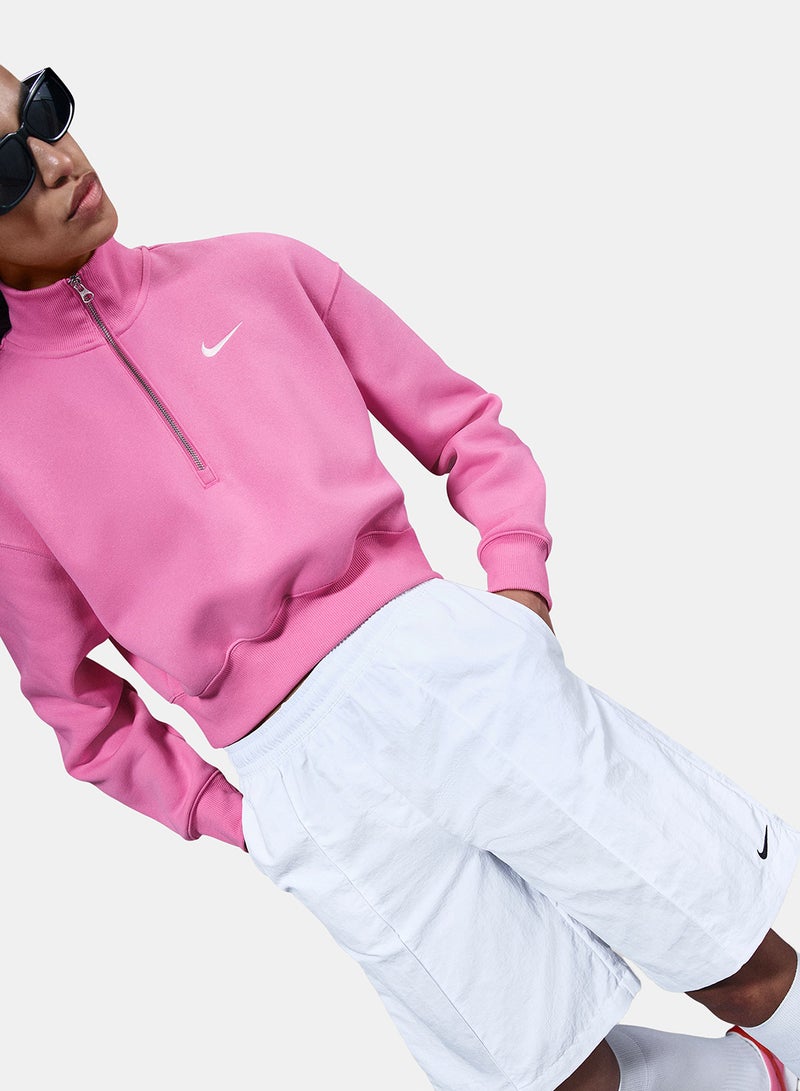 Nike Women’s Nike Sportswear Phoenix Fleece Quarter-Zip Cropped Sweatshirt - Image 4