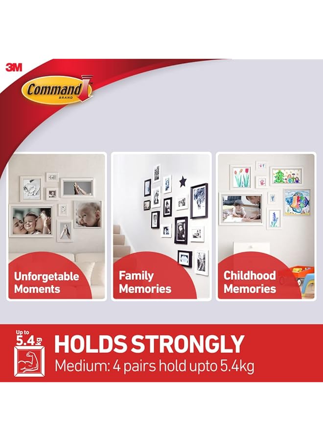 Command White 12 Lb Picture Hanging Strips Decorate Damage Free Indoor Use 17201 4Pk Es  - Image 4
