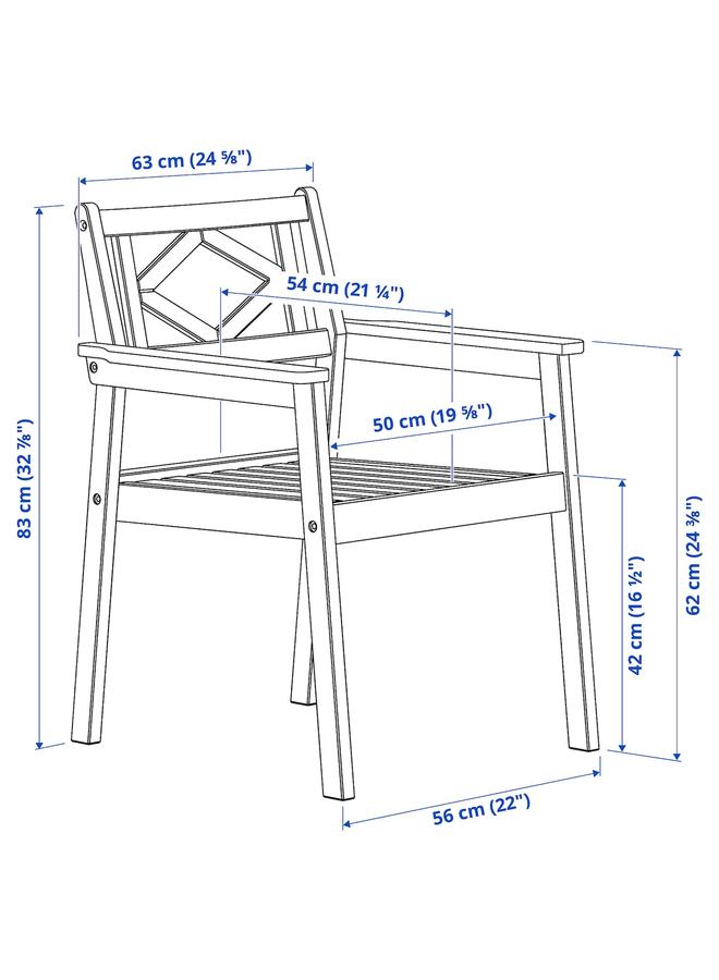 زبون كرسي بمساند للذراعين، للاستخدام الخارجي، أبيض/بيج - Image 5